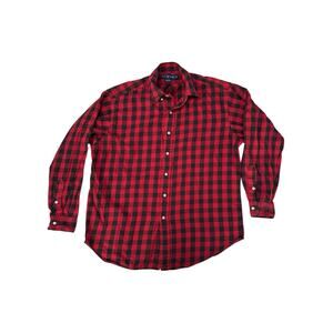 RALPH LAUREN Red Black Buffalo Plaid Blake Button Up Shirt Sz Large Mens Cotton